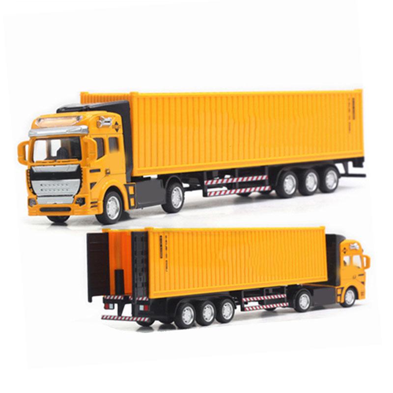 Pull Back Container Truck Toy High Simulation Plastic Alloy Container Truck Model for Boys Girls Children Gift