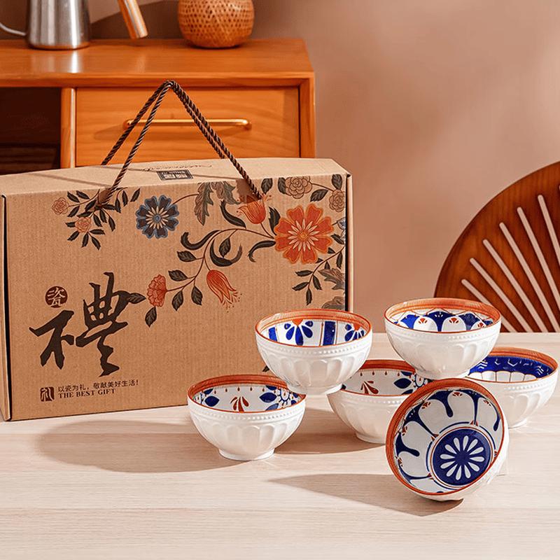 APLO Nordic Ceramic 6-Bowl Dinnerware Set
