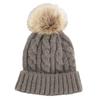 Thick Hemp Pattern Single-layer Hat Korean Style Autumn and Winter Women's Knitted Wool Cashmere Blend Solid Color Large Fur Ball Pullover Hat