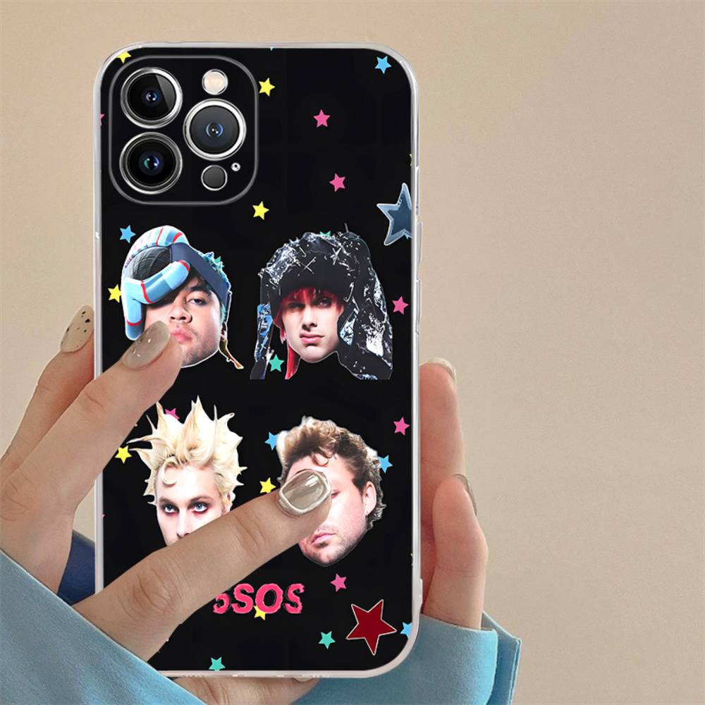 Seconds-of-Summers-5SOS Transparent Case For IPhone 11 12 13 14 15 16 17 Air Pro Max Plus Mini Shockproof Cover