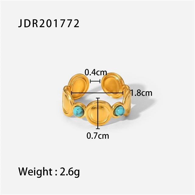 Youthway New Design Natural Stone Stainless Steel Ring Women Waterproof Stylish Golden Jewelry  New Set