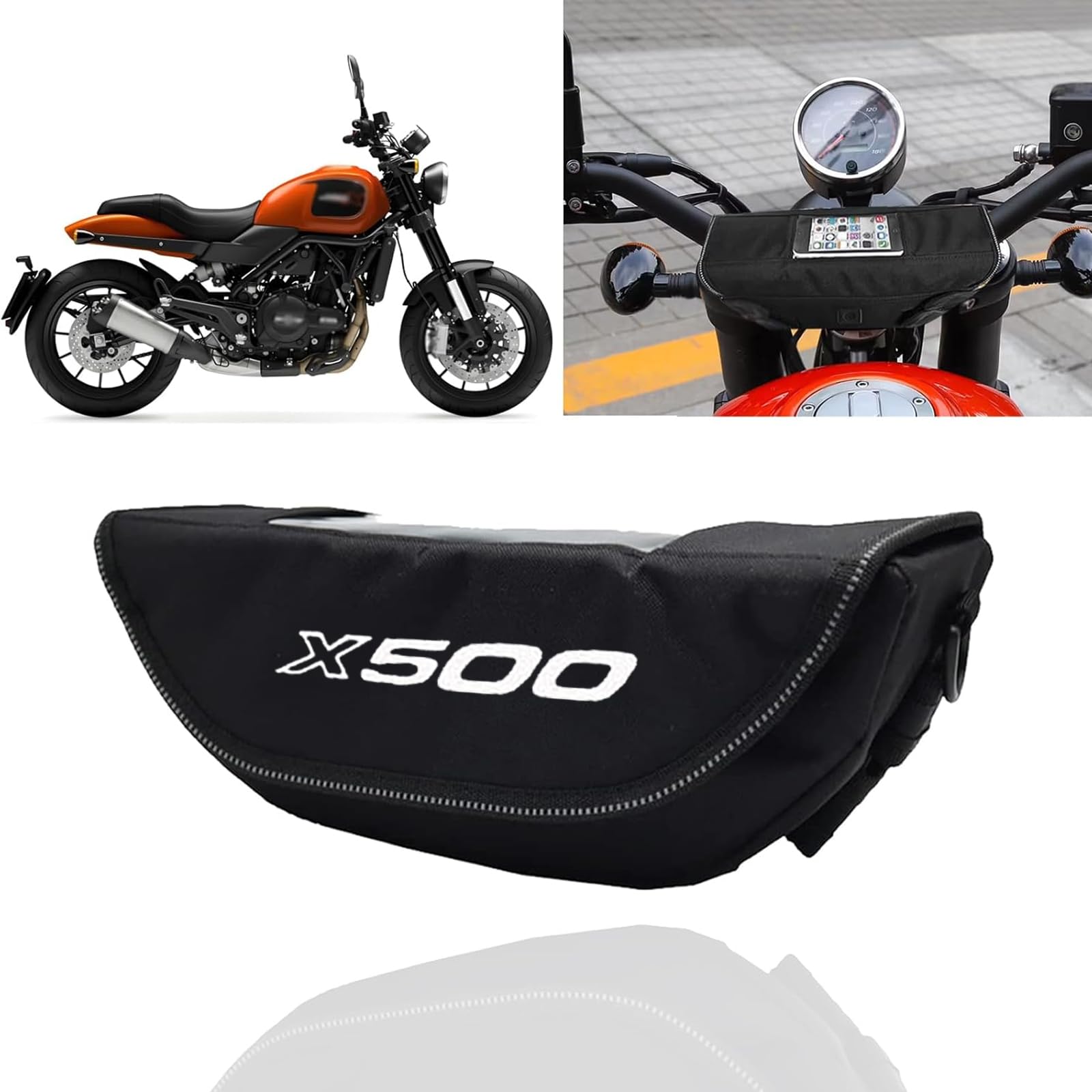 

FOR X500 x500 2025 2024 2023 Accessories Handlebar Travel Navigation Bag Motorcycle Waterproof Bag Storage Handlebar Bag Travel Portable Storage Tool чёрный