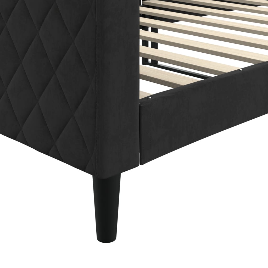 Daybed Black 90x200 Cm Velvet