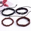Herren Lederarmband, Öko-Leder Set, Set aus 4 Stück, Lebensbaum, Vintage