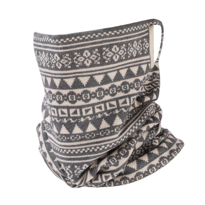 Fashion Versatile Knitted Scarf Autumn and Winter Outdoor Cycling Warm Neck Cover Windproof Half Cover Extended Ear Hanging Mask