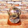 45,72 cm Tiefsee-Tauchhelm, US Navy Mark V Tauchhelm mit Holzsockel, Marine-Tauchhelm, Heimdekoration
