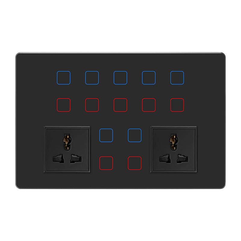 Indian Standard 12-Gang Smart WiFi Wall Light Switch Touch Panel Supports Alexa Google Assistant 16A 240V 234x152mm Size for Tuy