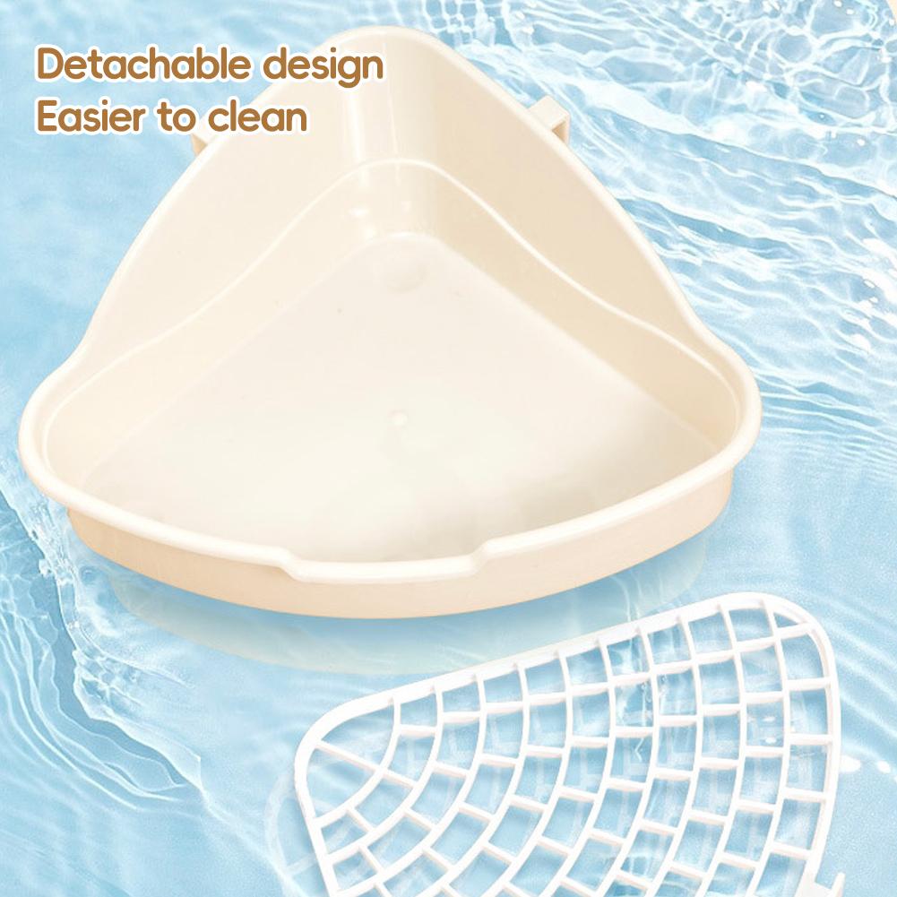 Rabbit Litter Tray Toilet Animal Potty Trainer Bunny Corner Toilet Box for Ferret Hamster Dragon Cat Guinea Pig Supplies