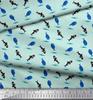 Soimoi Japan Crepe Satin Fabric Waves,Whale & Dolphin Ocean Decor Fabric Printed metre 42 Inch