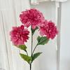 Durable Silk Fabric Flowers Artificial 3 Head Dahlia Flowers, Realistic Floral Arrangement, Props for Photography Adjustable Fake Home Decor