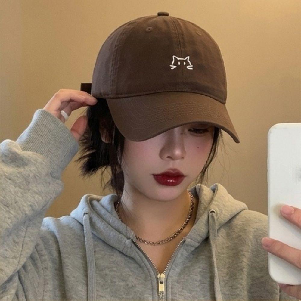 Washed Cotton Peaked Cap Wide Brim Curved Brim Cap New Baseball Cap  For Men Women
