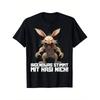 Funny German Saying _Something's Wrong with Bunny_ Sarcastic Rabbit Graphic Unisex T-Shirt - Irgendwas Stimmt Mit Hasi Nicht - Black Casual Short Slee