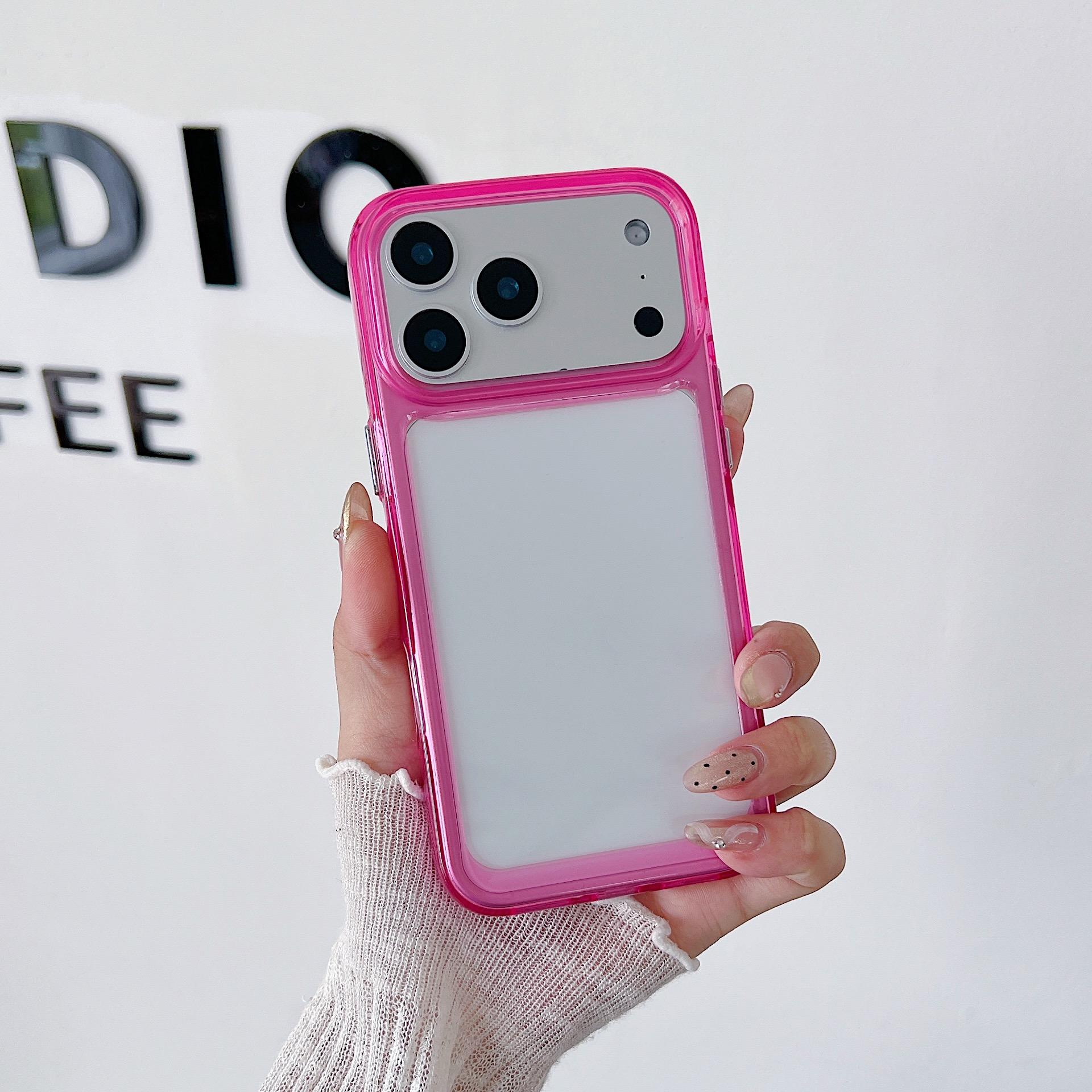 

Transparent Hard Acrylic Bumper Case For iPhone 17 Air 16 15 14 13 12 11 Mini Pro Max Plus Shockproof Clear Candy Frame Cover iPhone17 Pro