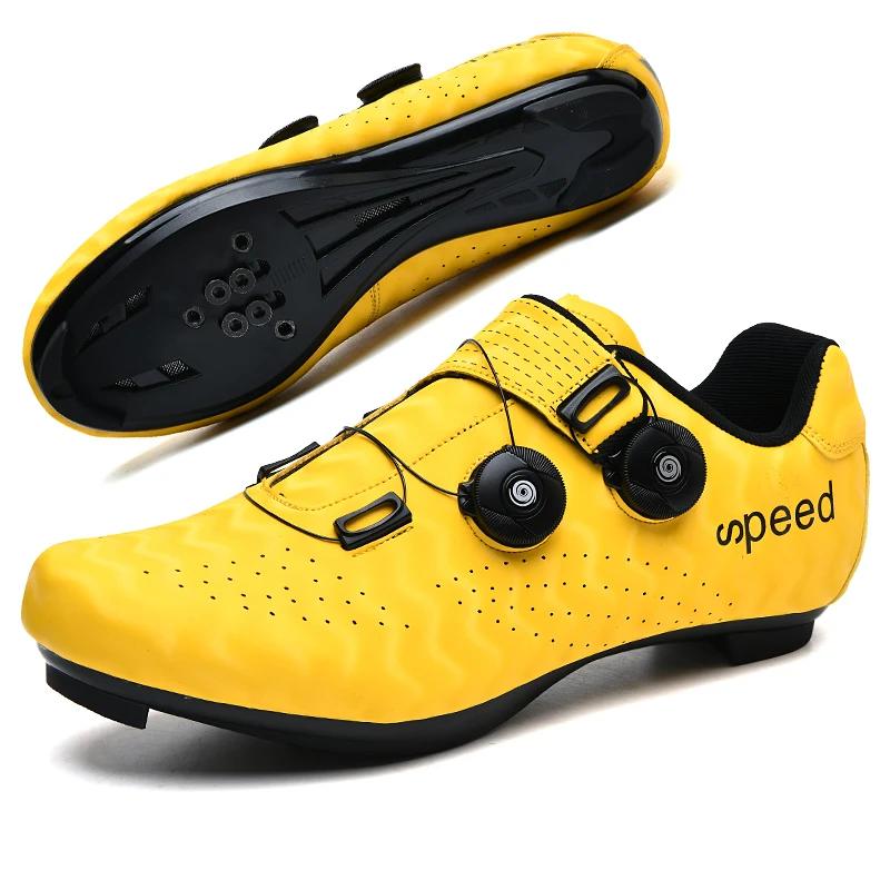 

Men s Cycling Shoes Lightweight And Breathable Road Double Buckle SPD Cycling Shoes Outdoor Road Racing Cycling Sports Shoes 44 жовтий