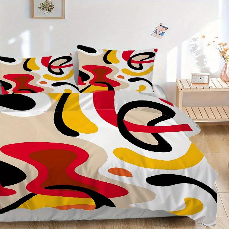 

3pcs Abstract Art Print Bedding Set, Ideal for Home Use, Suitable for Bedroom Decor (1*Duvet Cover + 1/2*Pillowcases, No Core) yy250821212 135x200cm