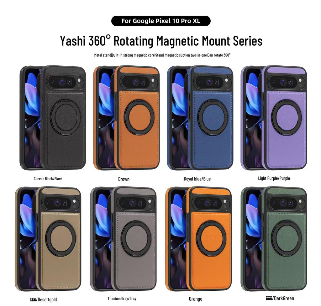 Yashi 360 Magnetic Stand for Google Pixel 9A Leather Protective Case - 10ProXL Model