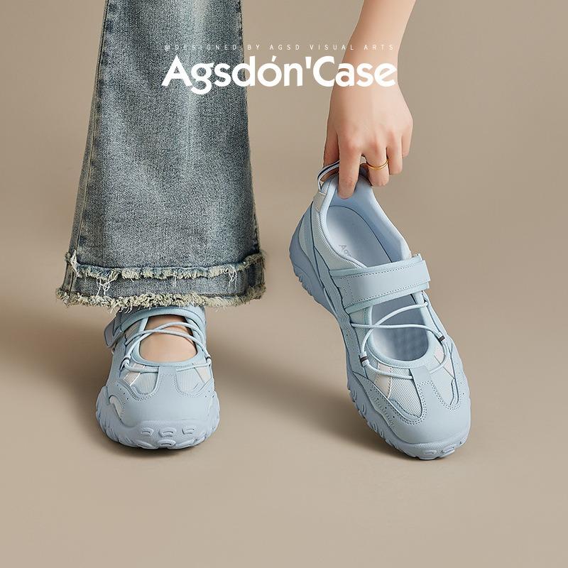 Sports Mary Jane shoes women's new summer flat-bottomed thick-soled German training Velcro casual shoes