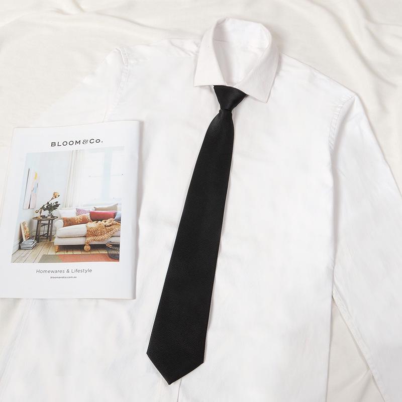 JK Japanischer Stil Unisex Studenten Krawatte mit Reißverschluss - Schwarz Bügelfrei Akademie Fliege für Kinder.