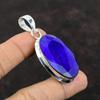 Faceted Blue Sapphire Pendant Original Gemstone Pendant 925 Sterling Silver Pendant Handmade Blue Sapphire Jewelry Designer Pendant For Gift