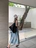 Nestkanina Cami Cool Summer DRS028 Women's Maxi-Length Dress, Dress, Flared, Long, A-Line, Spring/Summer Dress, (XL, Blue)