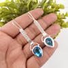 Swiss Blue Topaz Earrings Gemstone, 925 Solid Sterling Silver Earrings Jewelry, Handmade Earrings, Silver Jewelry For Gift