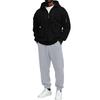 Men's Athletic Full Zip Hoodie and Black Pants Casual Track Suit 2 Piece Set
