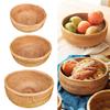 Round Rattan Fruit Basket Handwoven Lightweight for Kitchen or Office Use