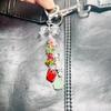 Aesthetic Star Strawberry Key Rings Elegant Bag Charm Bead Keychain Bag Pendant Key Ornament for Purses and Present