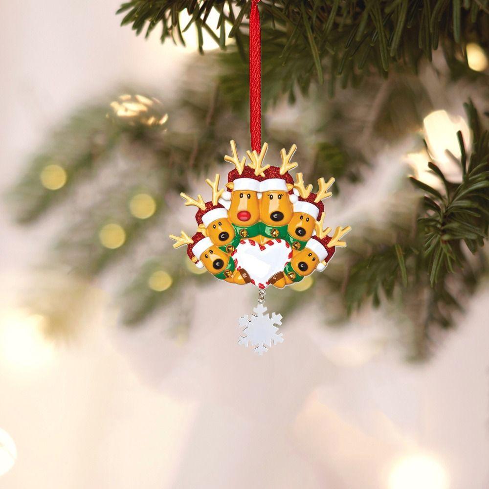 PVC Elk Deer Family Ornament Decorative Reindeer Family Pendant Cute   Christmas Tree