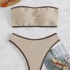 Moda de Bañadores para Mujer 2025 Europeos y Americanos sin Tirantes Hombros Descubiertos Adelgazantes