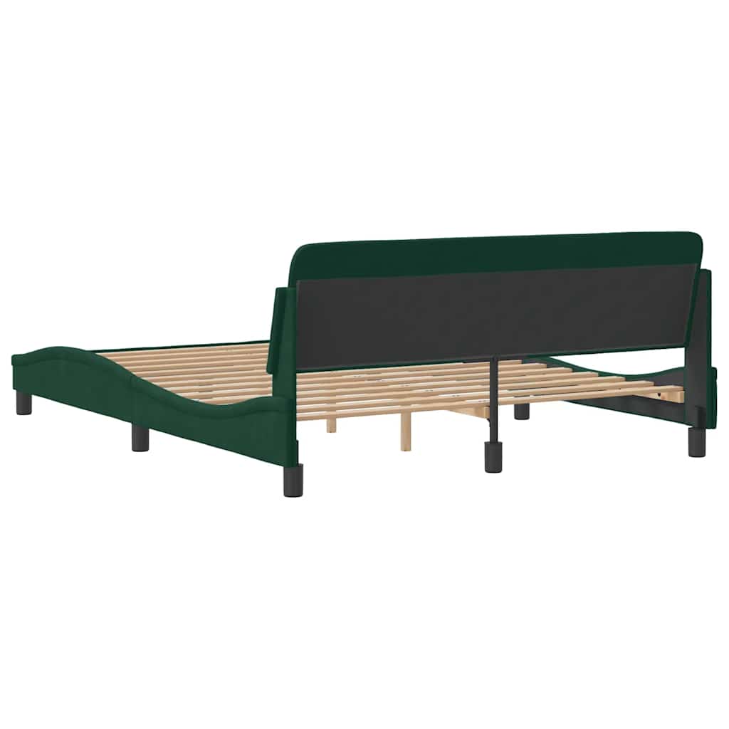 Bed Frame Dover Dark Green 160 x 200 cm Velvet