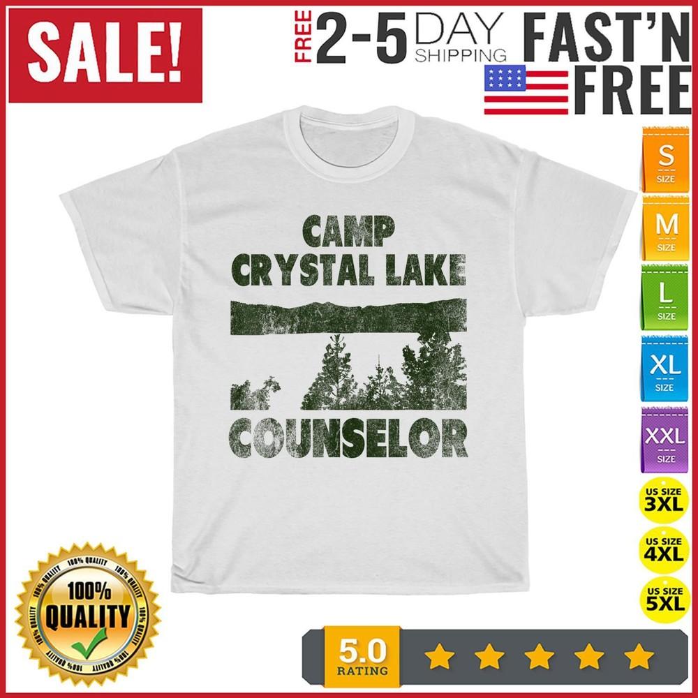 

Camp Crystal Lake Counselor Halloween humorous green Vintage T Shirt Men Women 3XL