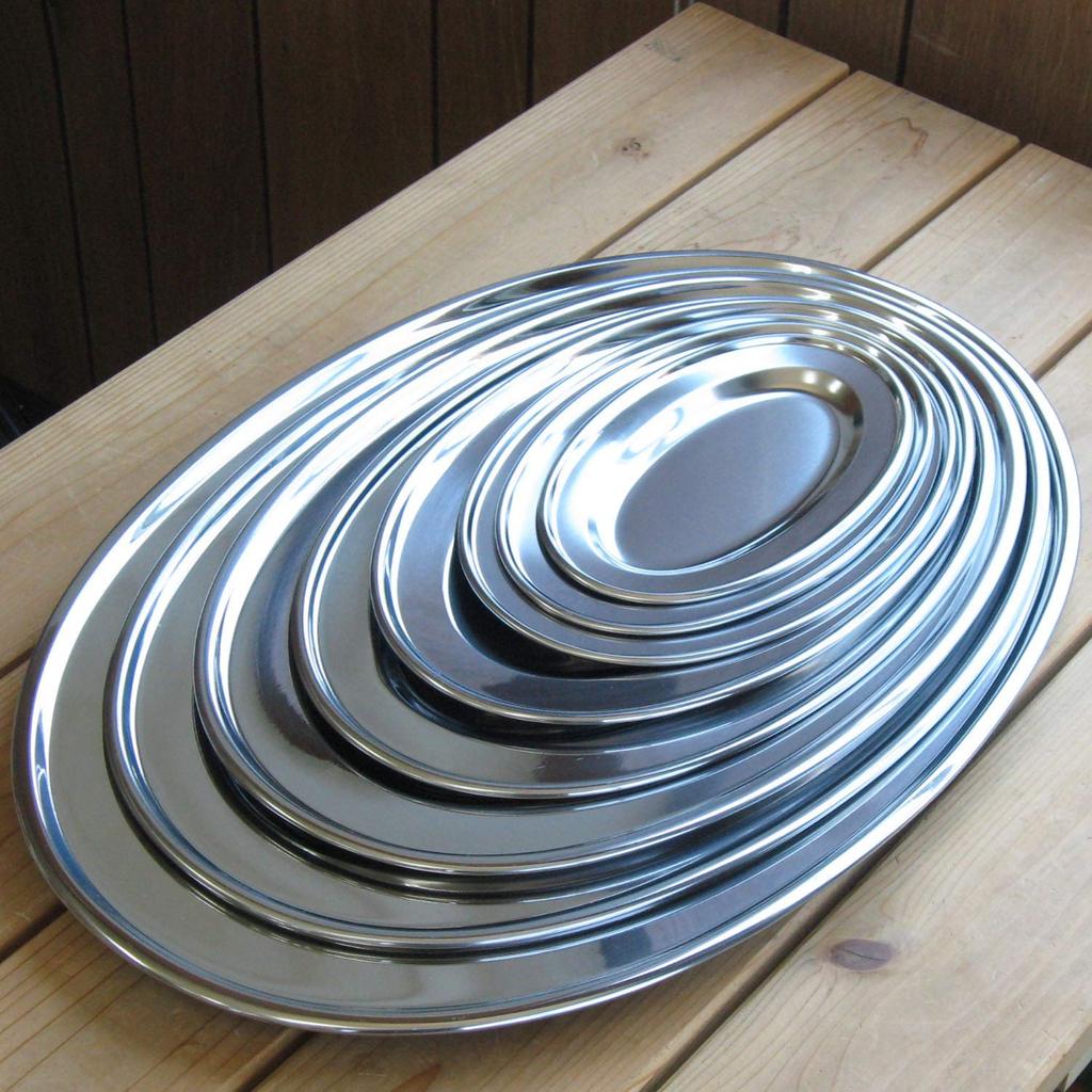 Nagao Tsubame-Sanjo Oval Plate, 12 inches (30cm), 18-0 Stainless Steel, Made in Japan, 92112