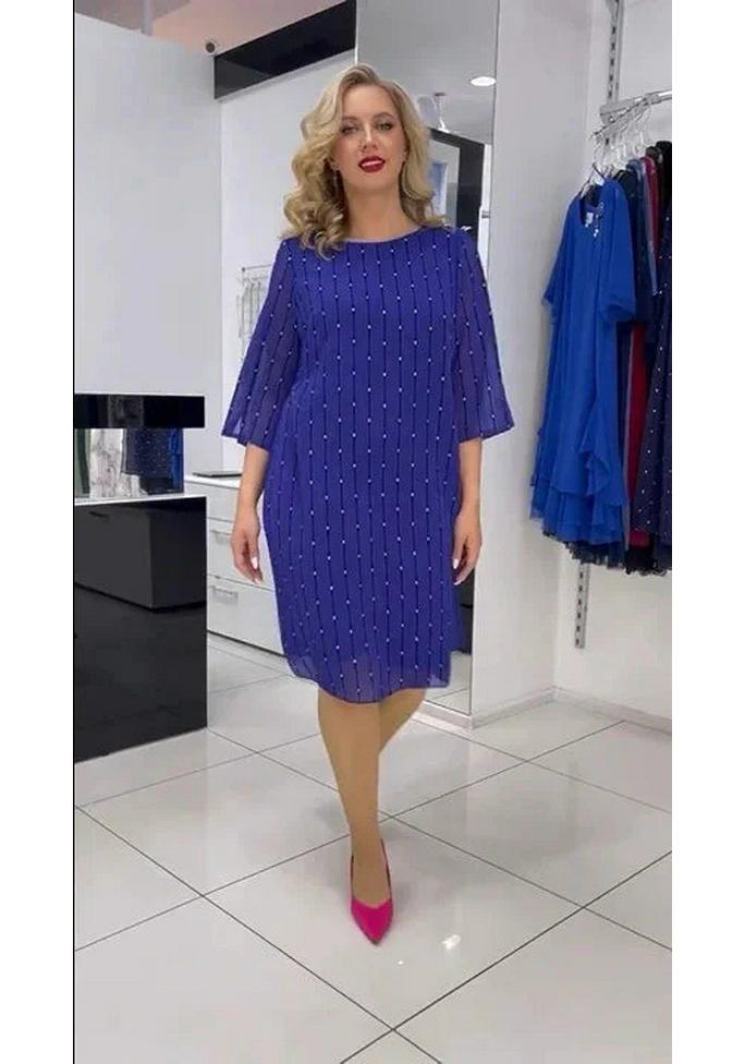 2026 Spring/Autumn Women's Slim-Fit Printed Midi A-line Dress with Round Neck