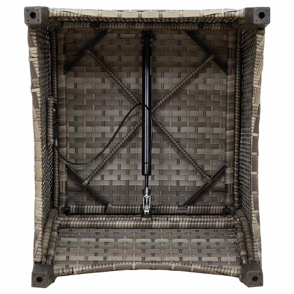 Reclining Chair with Cushion Gray 56 X 66 X 95 Cm Poly Rattan