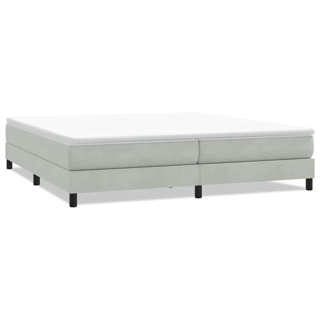 Box Spring Bed Without Mattress Light Gray 200 x 210 cm Velvet