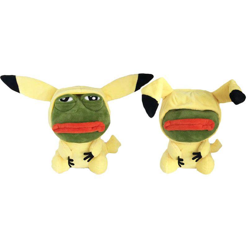 Pikachu New Anime Kawaii Stuffed Toys For Children Spoof Frog Sad