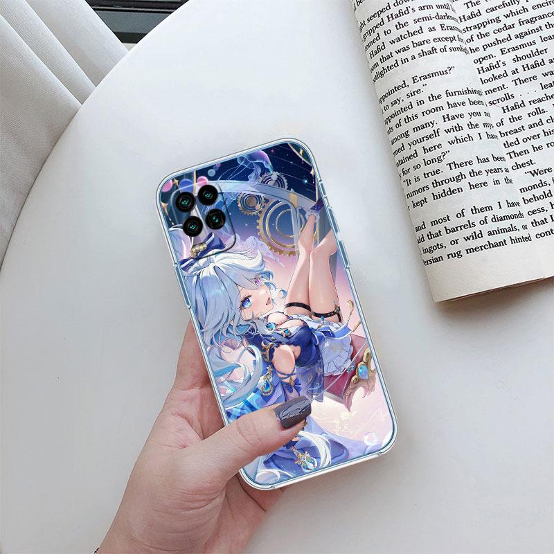 Genshin Impact Furina Transparent Phone Case for Motorola Moto G7 G8 G9 G84 G85 G73 G24 G15 Z2 Play Power Plus