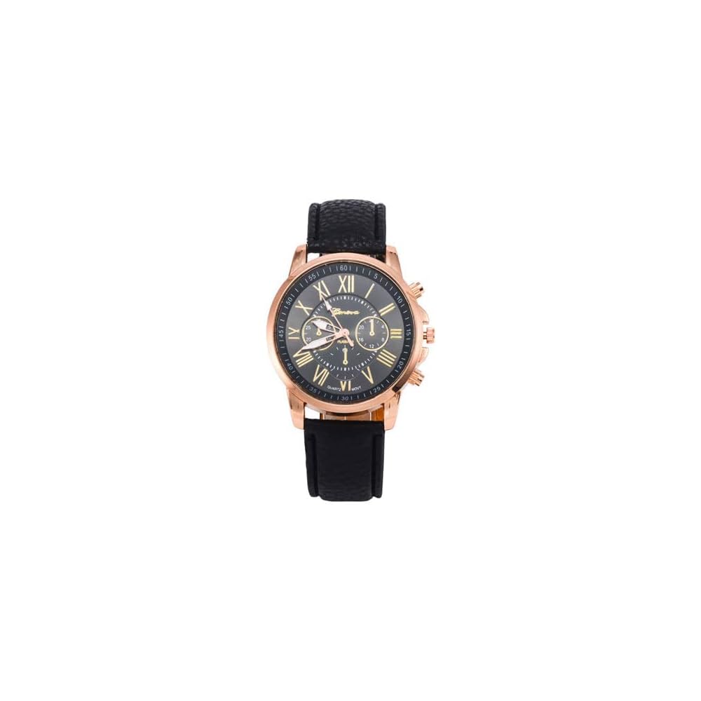 Casio Analog Watch for Women and Men Black Leather Band Casual Design
