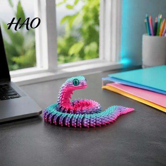 Realistisches PLA-Schlangenmodell 3D-gedrucktes, artikuliertes Spielzeug, Flexible bewegliche Gelenke, Figuren als Belohnung für Kinder im Klassenzimmer, Fidget-Spielzeug für Schreibtischdekoration