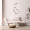 Metal Line Cat Silhouette Wall Art - Modern Minimalist Iron Decor