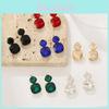 Geometric Alloy Square Drop Earrings With Gold Pins For Womens Fashion Accessories