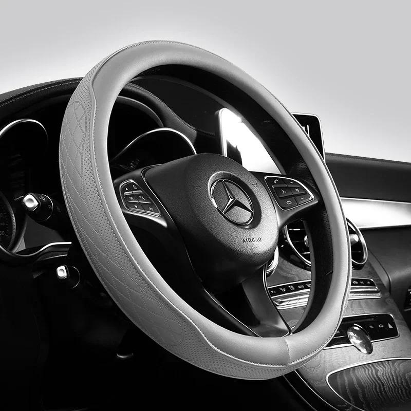 Car Anti-Slip Leather Steering Wheel Cover Universal Car Steering Wheel Protective Cover Fashion Style 38cm Type