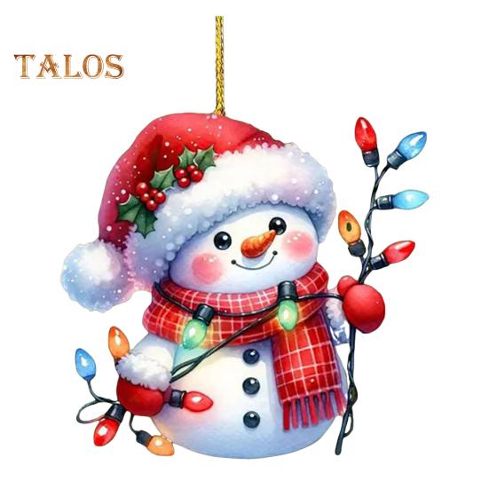 תליון אייל הצפון של סנטה קלאוס קישוט תלייה חגיגי לעץ חג המולד קישוט סנטה קלאוס מצויר מאקריליק למחזיקי מפתחות חלונות תיקים