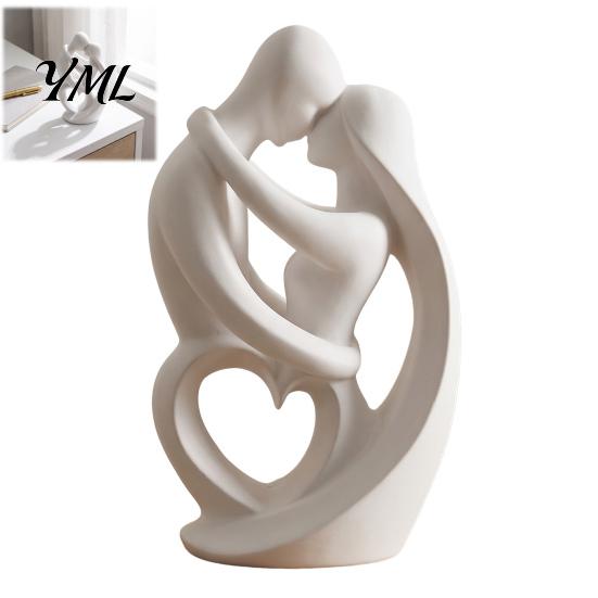 Unique Wedding Gift Ideas 3D Printed Abstract Couple Embrace Statue, Heart Hollow Love Figurine, Minimalist Romantic Soft Furnishing Displays