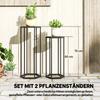 Set of 2 Plant Stands for Indoor and Outdoor Use, Hexagonal Metal Flower Pot Holders for Garden, Patio, Balcony