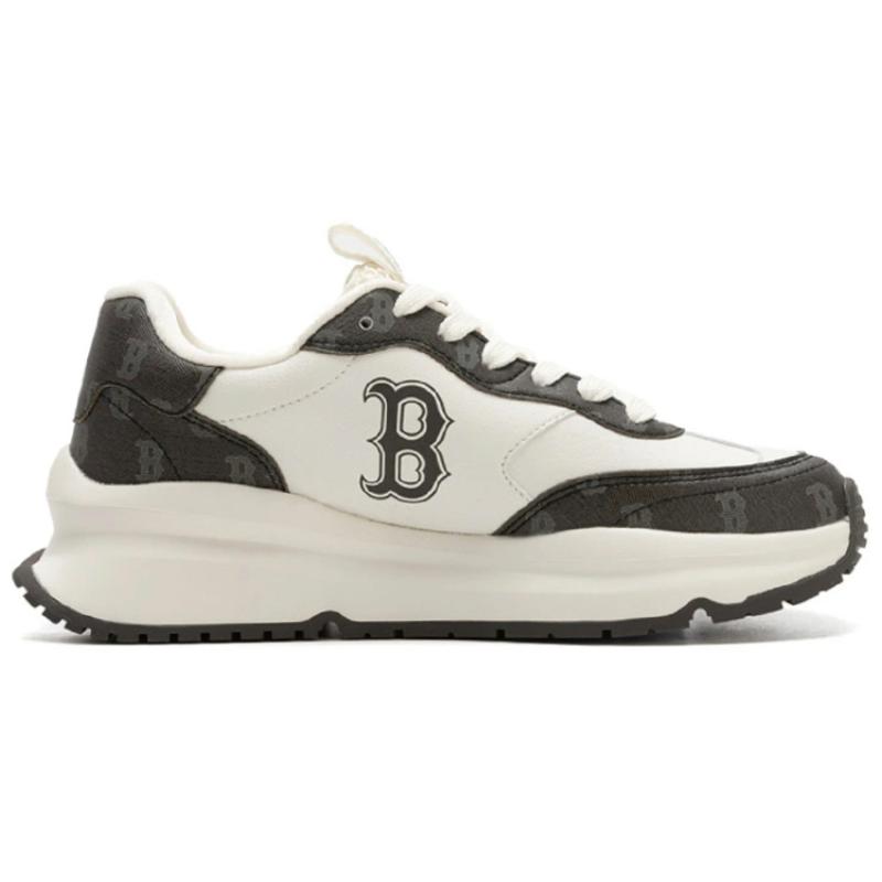 MLB Chunky Runner Slip Resistant Abrasion Resistant Low Top Casual Running Shoes Unisex Black White Sneakers 3ARNCRD4N-43BKS