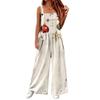 Women's Casual Sleeveless Cotton Jumpsuit with Christmas Print for Holiday Parties and Everyday Wear