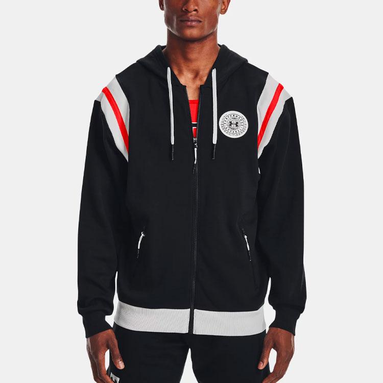 Under Armour Rival Fleece Full Zip Hooded Jacket Men Outerwear Black 1366303-001