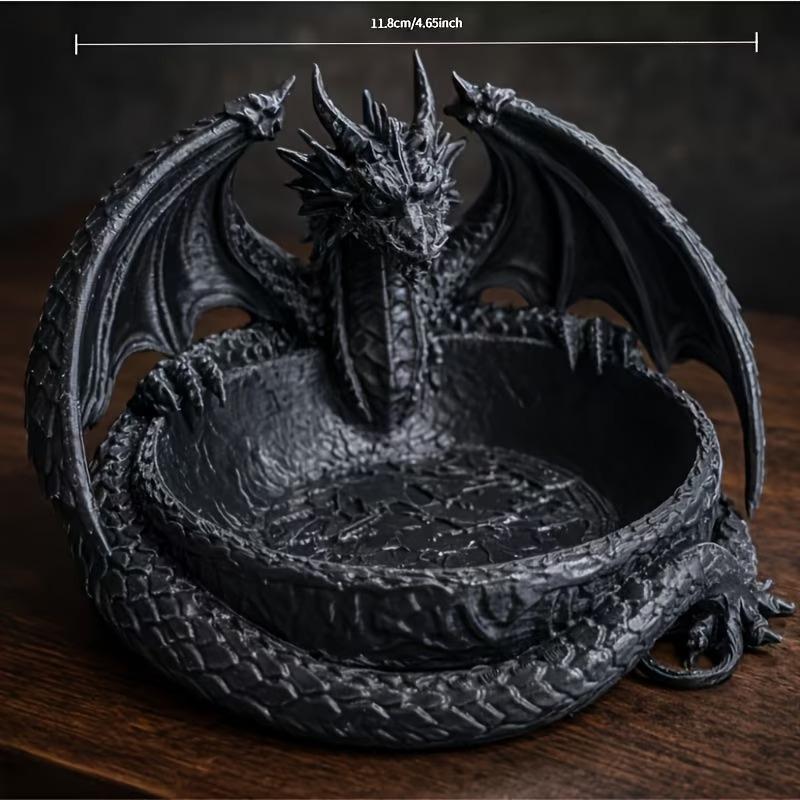 Dragon Shaped Storage Tray 3D Gothic Scratch-Resistant Plastic Tray for Jewelry Display Countertop Small Goods Holder